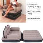 Saltea gonflabilă 2 în 1, maro - 100 x 90 x 98 cm