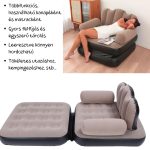 Saltea gonflabilă 2 în 1, maro - 100 x 90 x 98 cm