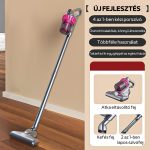 4 v 1 ruční vysavač s vyměnitelnými nástavci, silným sacím výkonem a třemi úrovněmi rychlosti – šedo-růžový