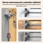 4 v 1 ruční vysavač s vyměnitelnými nástavci, silným sacím výkonem a třemi úrovněmi rychlosti – šedo-růžový