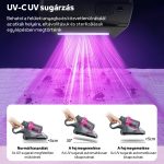 4 v 1 ruční vysavač s vyměnitelnými nástavci, silným sacím výkonem a třemi úrovněmi rychlosti – šedo-růžový