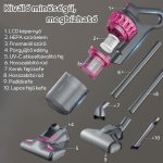 4 v 1 ruční vysavač s vyměnitelnými nástavci, silným sacím výkonem a třemi úrovněmi rychlosti – šedo-růžový