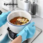 Set de 4 mănuși din silicon pentru spălatul și curățarea vaselor - roz, verde, albastru și violet