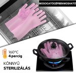 Set de 4 mănuși din silicon pentru spălatul și curățarea vaselor - roz, verde, albastru și violet
