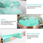 Set de 4 mănuși din silicon pentru spălatul și curățarea vaselor - roz, verde, albastru și violet