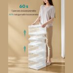 Cutie pliabilă pentru depozitarea pantofilor, cu 6 compartimente, laterale și uși transparente, asamblare rapidă - Albă