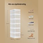 Cutie pliabilă pentru depozitarea pantofilor, cu 6 compartimente, laterale și uși transparente, asamblare rapidă - Albă