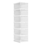 Cutie pliabilă pentru depozitarea pantofilor, cu 6 compartimente, laterale și uși transparente, asamblare rapidă - Albă