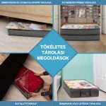 Set de 2 cutii de depozitare sub pat cu capac transparent, fermoar dublu, mânere rezistente - gri-negru