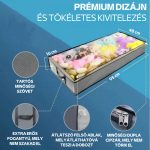 Set de 2 cutii de depozitare sub pat cu capac transparent, fermoar dublu, mânere rezistente - gri-negru