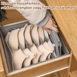 Set organizator de lenjerie intimă cu 4 piese, cu separatoare din plasă și fermoar în partea de jos - Gri