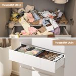 Set organizator de lenjerie intimă cu 4 piese, cu separatoare din plasă și fermoar în partea de jos - Gri