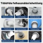 Perie electrică de curățare 9 în 1 cu capete interschimbabile, afișaj digital, mâner telescopic - gri