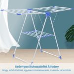 Skladací sušiak na bielizeň s krídlami, na vnútorné aj vonkajšie použitie, 3 úrovne, s veľkou sušiacou plochou