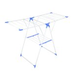 Skladací sušiak na bielizeň s krídlami, na vnútorné aj vonkajšie použitie, 3 úrovne, s veľkou sušiacou plochou