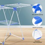 Skladací sušiak na bielizeň s krídlami, na vnútorné aj vonkajšie použitie, 3 úrovne, s veľkou sušiacou plochou