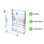 Skladací sušiak na bielizeň s krídlami, na vnútorné aj vonkajšie použitie, 3 úrovne, s veľkou sušiacou plochou