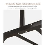 Kompakt Fém Ruhatartó Állvány Polcokkal és Akasztókkal, fekete