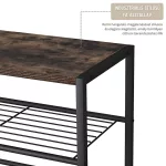 3 Szintes Cipőtartó Masszív, Strapabíró Fém Szerkezet, Vízálló Anyag, barna 