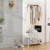 Suport de Haine cu Design Minimalist pentru Încălțăminte, Haine și Genți, Alb
