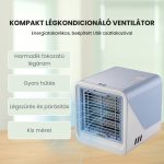 Ventilator Portabil Mini cu Răcire prin Apă, Umidificator și Conexiune USB, Albastru