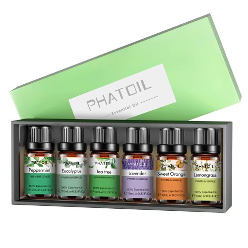 Phatoil Set Uleiuri Esențiale Premium 6 Bucăți pentru Aromaterapie, Relaxare și Masaj 6x10 ml