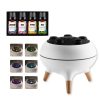 Difuzor de Aromaterapie Meduză cu Ultrasunete, Lumină LED cu Schimbare de Culoare și Funcție de Vaporizare a Uleiurilor Esențiale, împreună cu Set Pulaiyi de 4 Uleiuri Esențiale