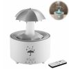 Difuzor de Aromaterapie în Formă de Umbrelă cu Umidificator, Iluminare LED Colorată și Efect de Ploaie, Alb
