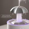 Difuzor de Aromaterapie în Formă de Umbrelă cu Umidificator, Iluminare LED Colorată și Efect de Ploaie, Alb