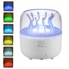 Difuzor de uleiuri esențiale cu lumină colorată de 280 ml cu efect de meduză rotativă și telecomandă, Alb