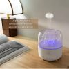 Difuzor de uleiuri esențiale cu lumină colorată de 280 ml cu efect de meduză rotativă și telecomandă, Alb