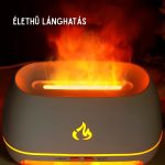 Aromaterapeutický difuzér s efektem plamene, solničkou a himálajskými kameny, bílý