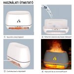 Aromaterapeutický difuzér s efektem plamene, solničkou a himálajskými kameny, bílý