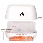 Aromaterapeutický difuzér s efektem plamene, solničkou a himálajskými kameny, bílý