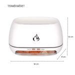 Aromaterapeutický difuzér s efektem plamene, solničkou a himálajskými kameny, bílý