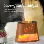 Aromaterapeutický ultrazvukový difuzér s himálajskou solí, 260 ml, světle hnědý