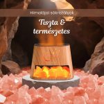 Aromaterapeutický ultrazvukový difuzér s himálajskou solí, 260 ml, světle hnědý