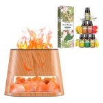 Aromaterápiás Ultrahangos Himalájai Só Diffúzor, 260 ml, Világosbarna Színben Phatoil 6 Részes Illóolaj Szettel - Black Friday