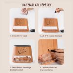 Aromaterápiás Ultrahangos Himalájai Só Diffúzor, 260 ml, Világosbarna Színben Phatoil 6 Részes Illóolaj Szettel - Black Friday