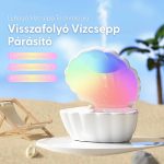 Zvlhčovač vzduchu v tvare mušle s kvapkou vody, Bluetooth reproduktorom a náladovým osvetlením, biely