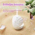 Zvlhčovač vzduchu v tvare mušle s kvapkou vody, Bluetooth reproduktorom a náladovým osvetlením, biely