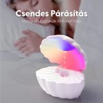 Zvlhčovač vzduchu v tvare mušle s kvapkou vody, Bluetooth reproduktorom a náladovým osvetlením, biely