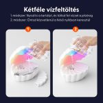 Zvlhčovač vzduchu v tvare mušle s kvapkou vody, Bluetooth reproduktorom a náladovým osvetlením, biely