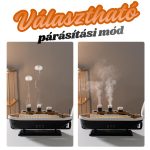 LED aroma difuzér v tvare lode s medúzovým efektom pary a esenciálnym olejom s vôňou ruží.