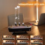 LED aroma difuzér v tvare lode s medúzovým efektom pary a esenciálnym olejom s vôňou ruží.