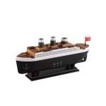 LED aroma difuzér v tvare lode s medúzovým efektom pary a esenciálnym olejom s vôňou ruží.