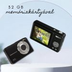 Kompakt Digitális Fényképezőgép Full HD 1080P 44MP Felbontással és 16× Zoommal 32GB Kártyával - Fekete