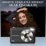 Kompakt Digitális Fényképezőgép Full HD 1080P 44MP Felbontással és 16× Zoommal 32GB Kártyával - Fekete