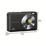 Kompakt Digitális Fényképezőgép Full HD 1080P 44MP Felbontással és 16× Zoommal 32GB Kártyával - Fekete