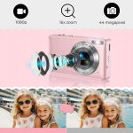 Kompakt Digitális Fényképezőgép Full HD 1080P 44MP Felbontással és 16× Zoommal 32GB Kártyával - Rózsaszín